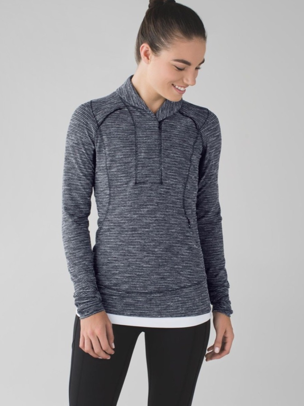 Lululemon Think Fast Pullover - Coco Pique Black